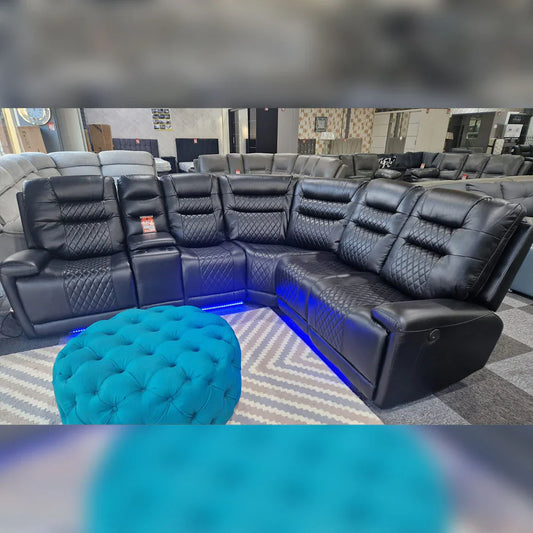 Halifax Leather Electric Recliner Corner Sofa