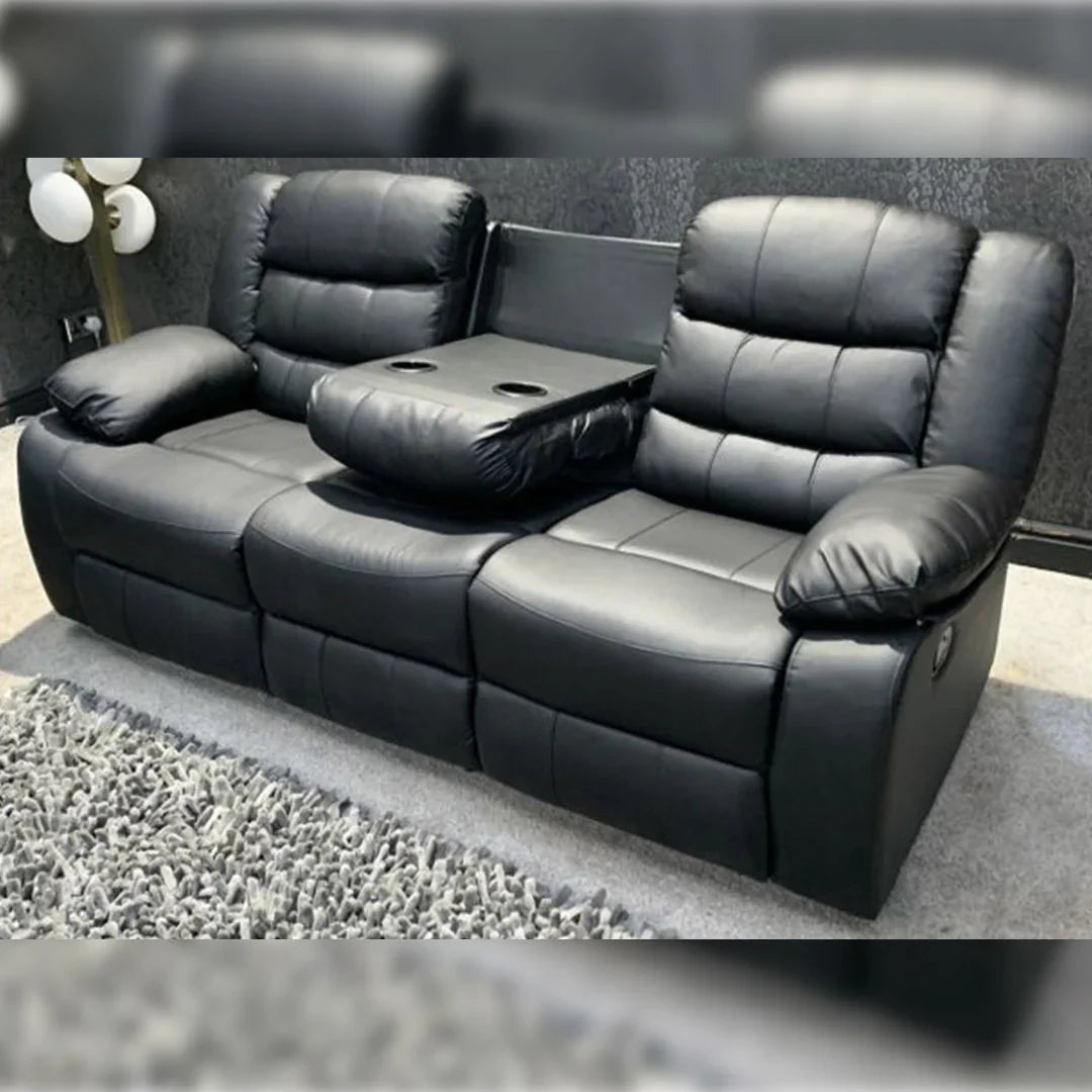 Roma Leather Recliner Sofa with Cup Holders – 3+2 Seater Luxury Sofa for Homes