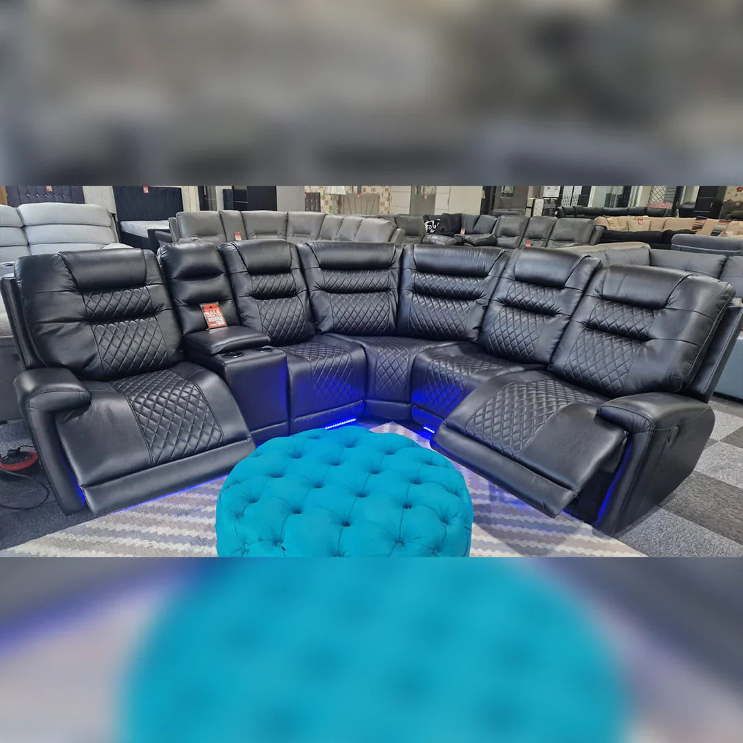 Halifax Leather Electric Recliner Corner Sofa