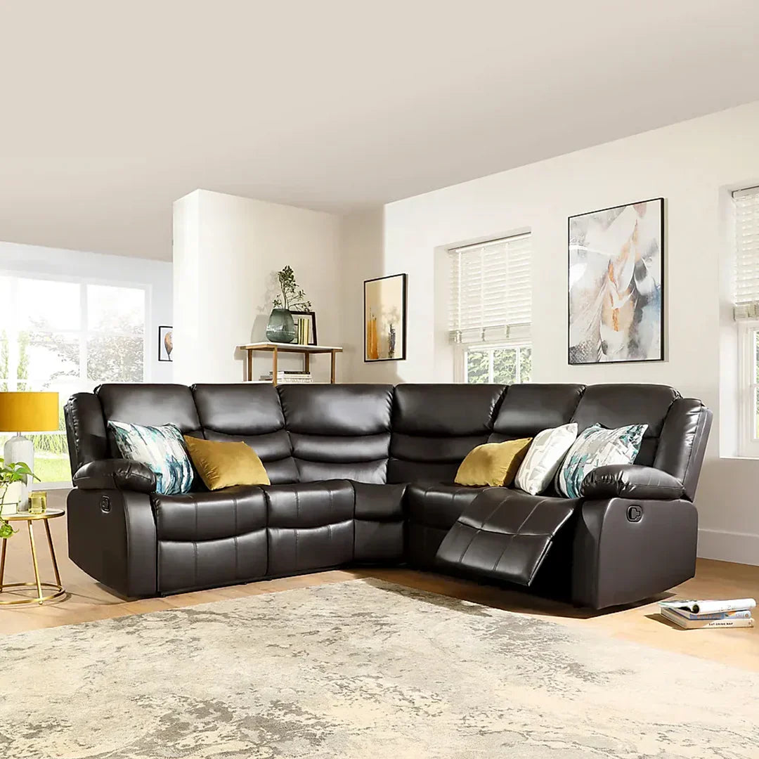 Roma Leather Recliner Corner Sofa – Luxury L-Shaped Comfort