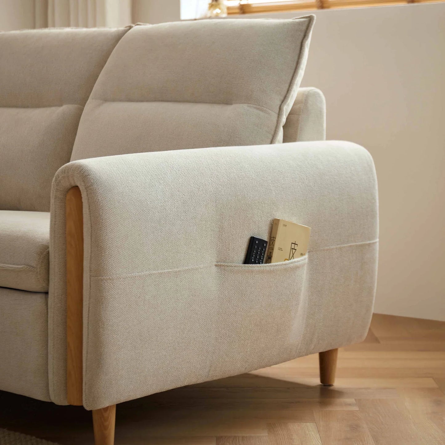 BORIS White Cotton Linen Sofa – Modern Fabric Sofa UK | Heaven Furnishing