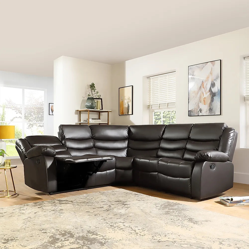 Roma Leather Recliner Corner Sofa – Luxury L-Shaped Comfort