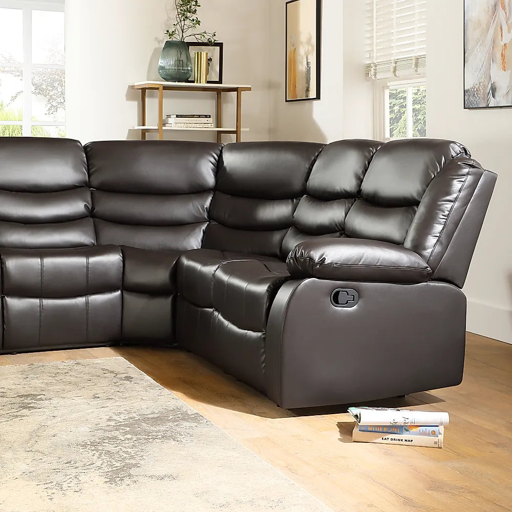 Roma Leather Recliner Corner Sofa – Luxury L-Shaped Comfort