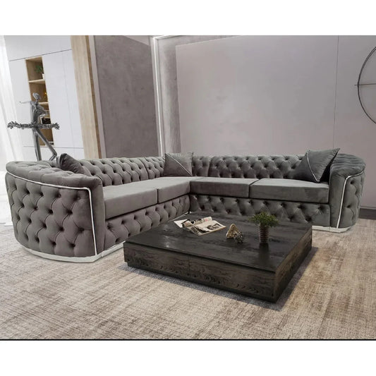 Khalifa Chesterfield 5 Seater Corner Sofa | Heaven Furnishing