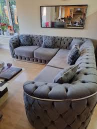Khalifa Chesterfield 5 Seater Corner Sofa | Heaven Furnishing