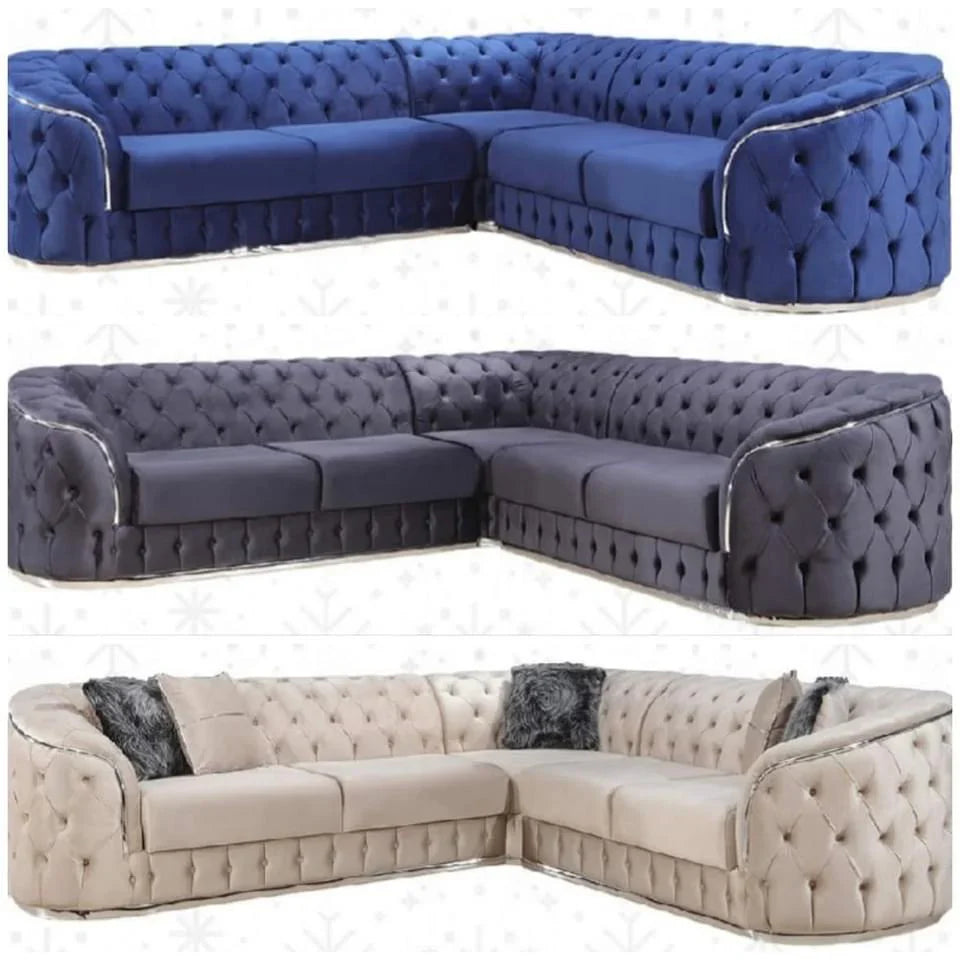 Khalifa Chesterfield 5 Seater Corner Sofa | Heaven Furnishing