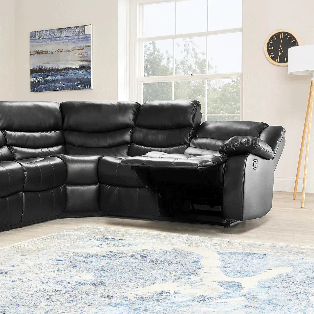 Roma Leather Recliner Corner Sofa – Luxury L-Shaped Comfort