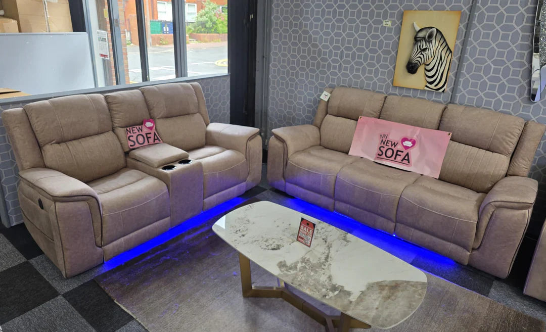 Hannah Electric Recliner 3+2 Sofa Set in Micro Fibre Fabric – Comfortable Living for Homes