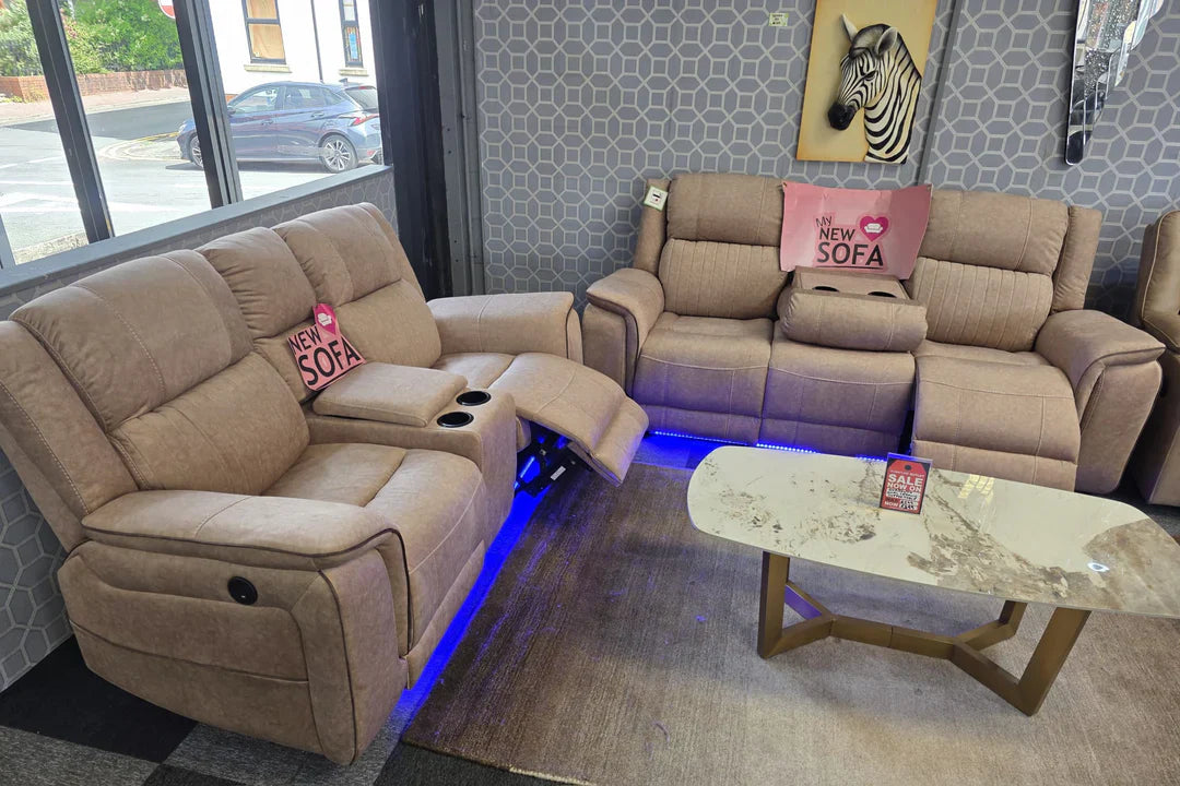 Hannah Electric Recliner 3+2 Sofa Set in Micro Fibre Fabric – Comfortable Living for Homes