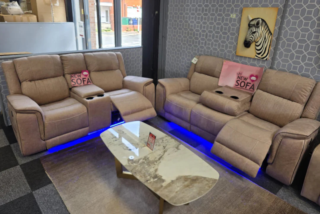 Hannah Electric Recliner 3+2 Sofa Set in Micro Fibre Fabric – Comfortable Living for Homes