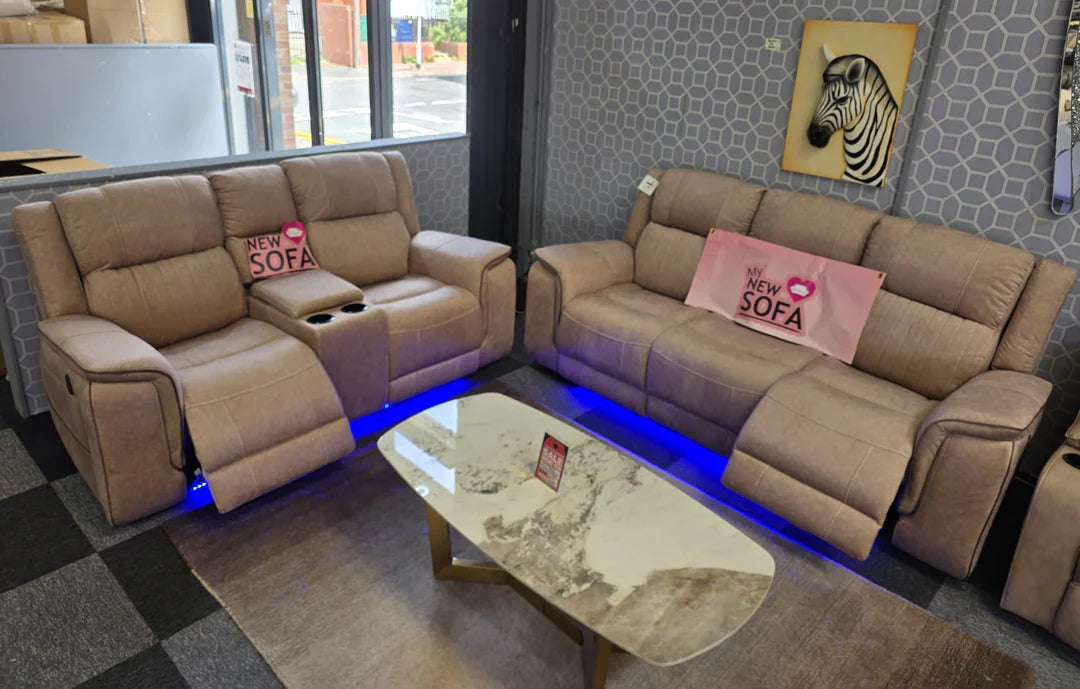 Hannah Electric Recliner 3+2 Sofa Set in Micro Fibre Fabric – Comfortable Living for Homes