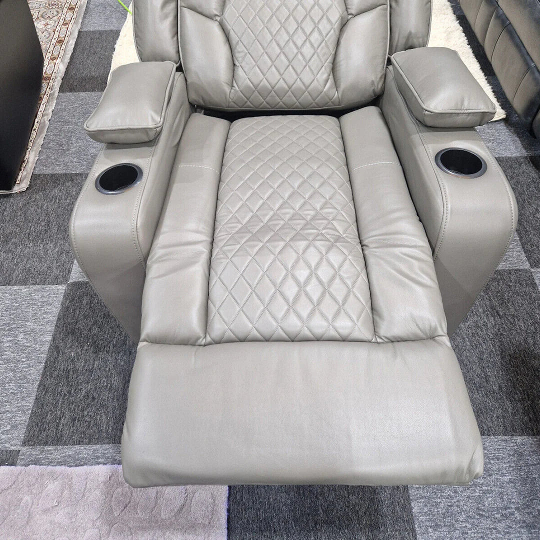 Orlando Electric Leather Recliner Armchair with LED Lights & USB Ports – Luxury Comfort