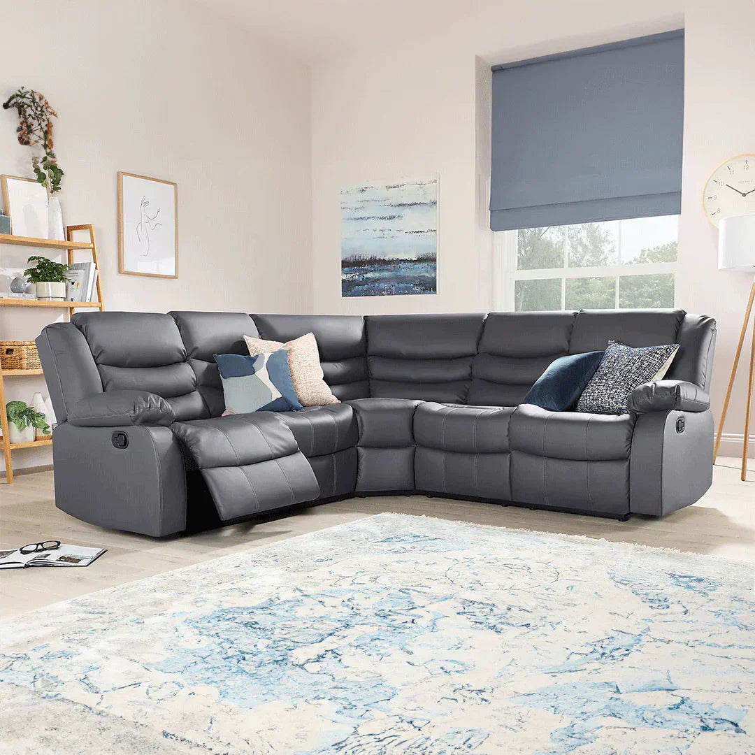 Roma Leather Recliner Corner Sofa – Luxury L-Shaped Comfort