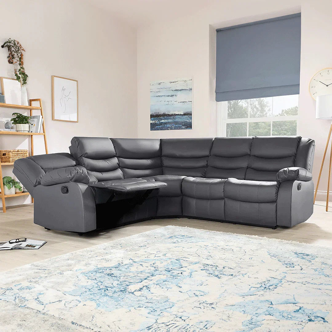 Roma Leather Recliner Corner Sofa – Luxury L-Shaped Comfort