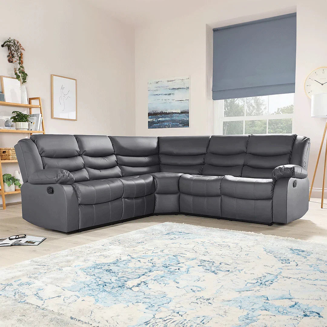 Roma Leather Recliner Corner Sofa – Luxury L-Shaped Comfort