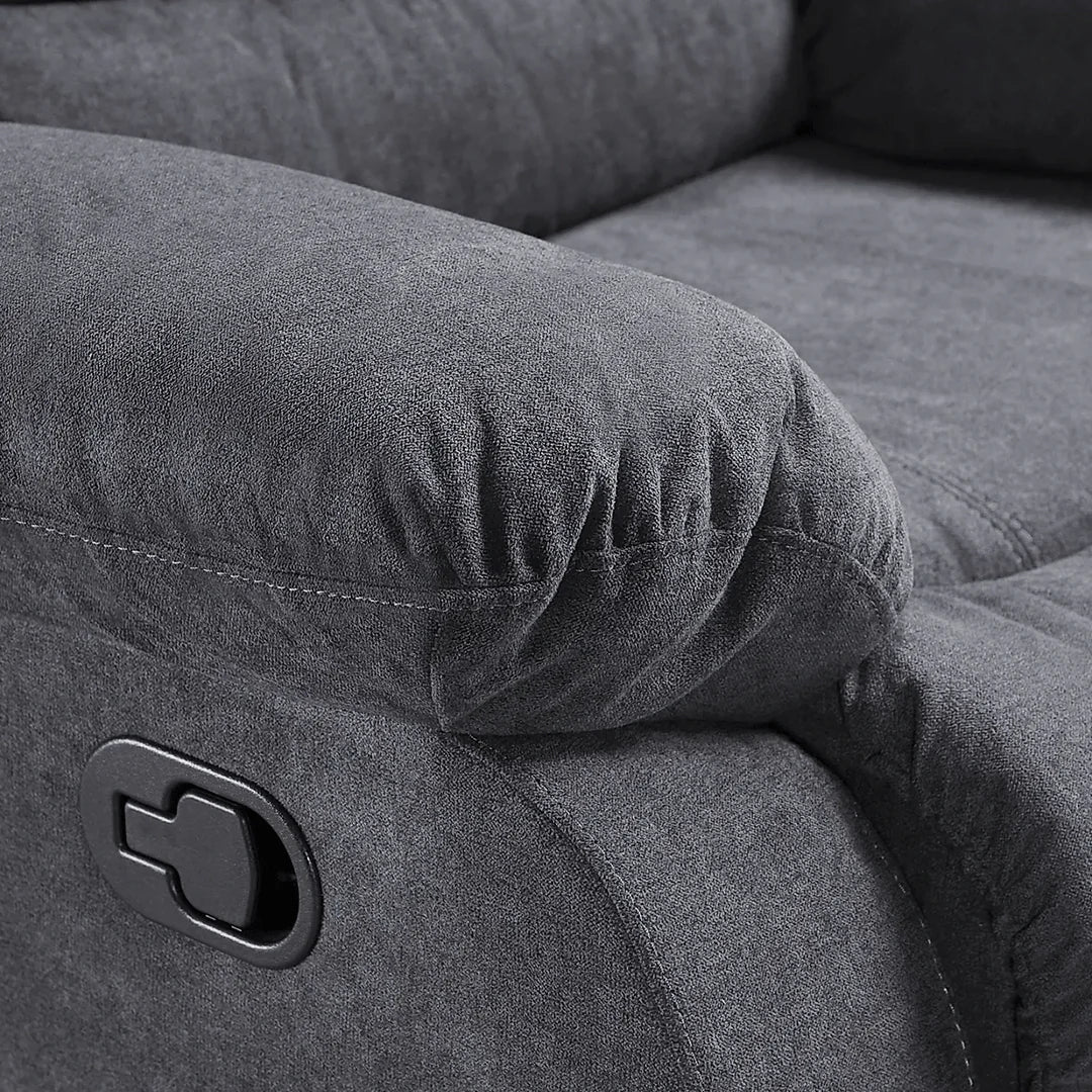 Roma Fabric Recliner Sofa Armchair Grey – Comfortable Reclining Chair