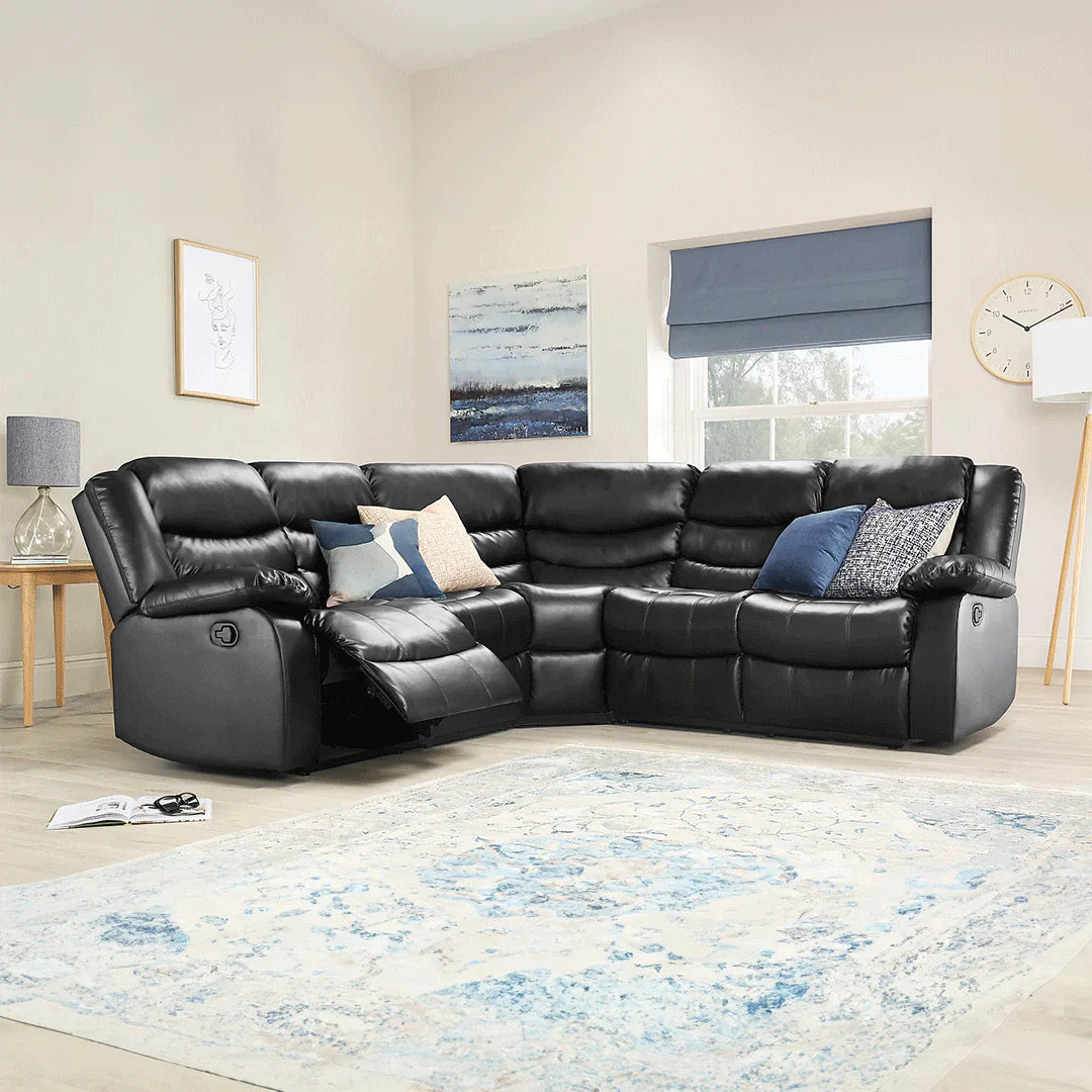 Roma Leather Recliner Corner Sofa – Luxury L-Shaped Comfort