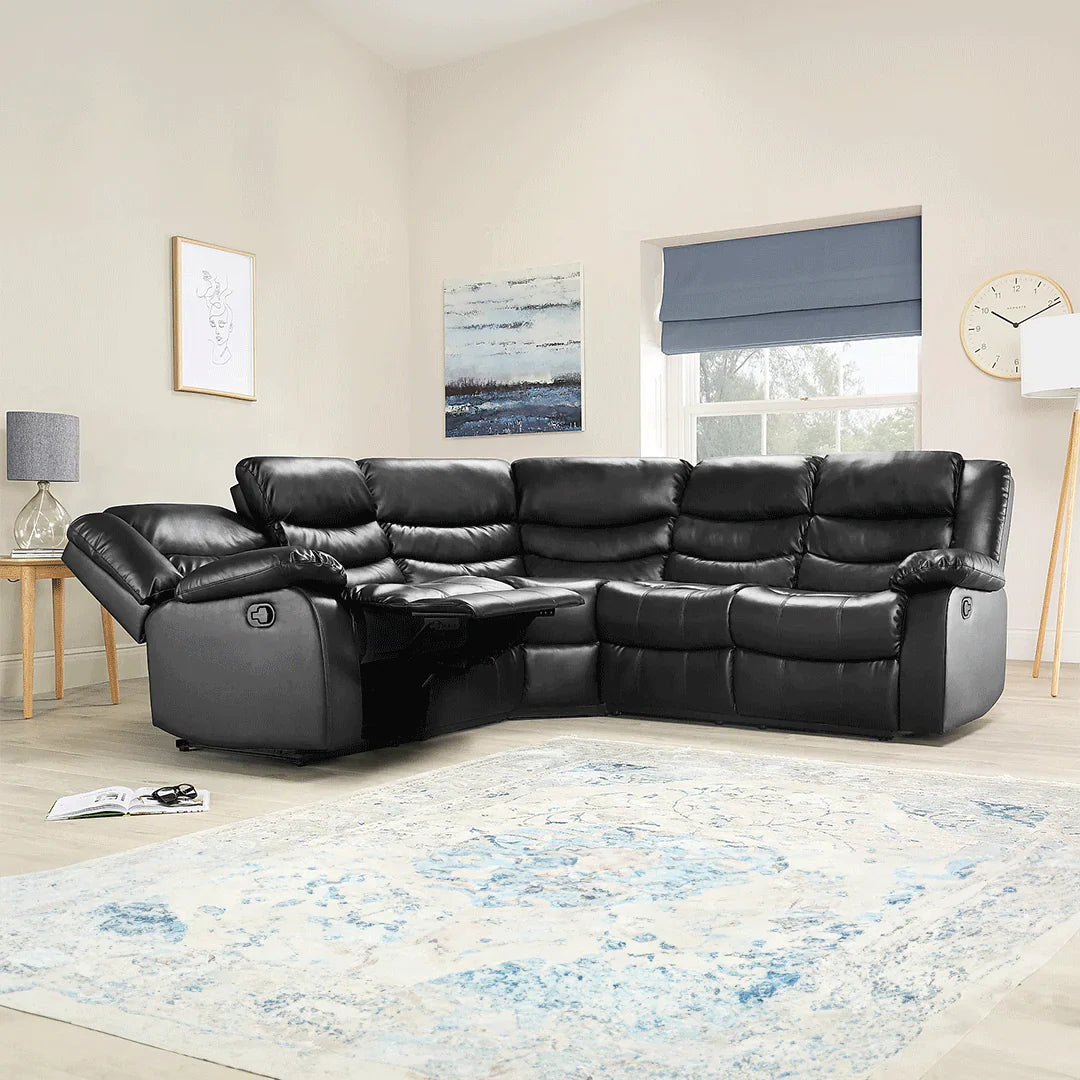Roma Leather Recliner Corner Sofa – Luxury L-Shaped Comfort