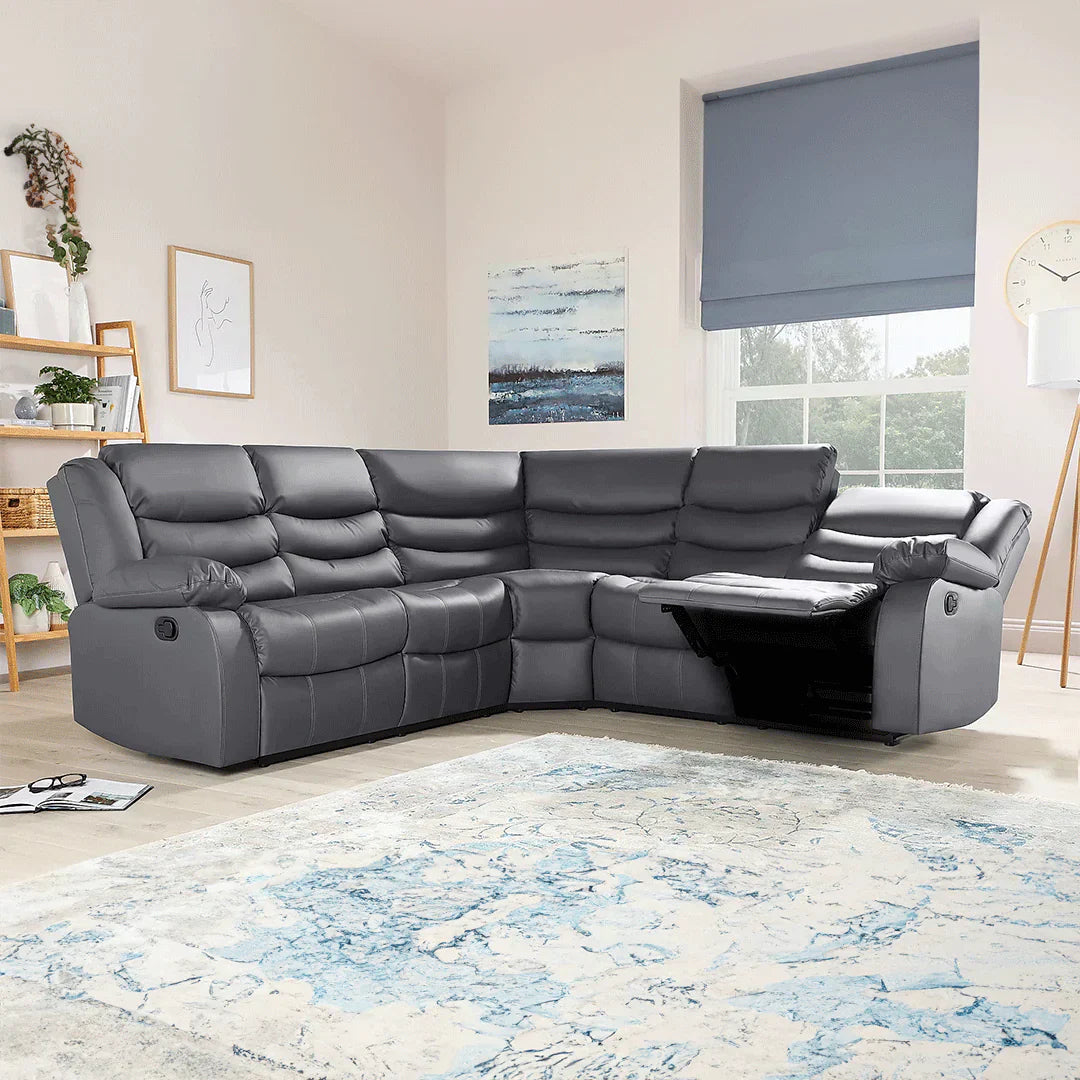 Roma Leather Recliner Corner Sofa – Luxury L-Shaped Comfort