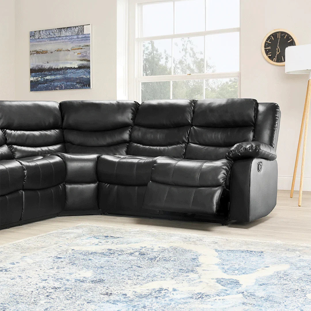 Roma Leather Recliner Corner Sofa – Luxury L-Shaped Comfort