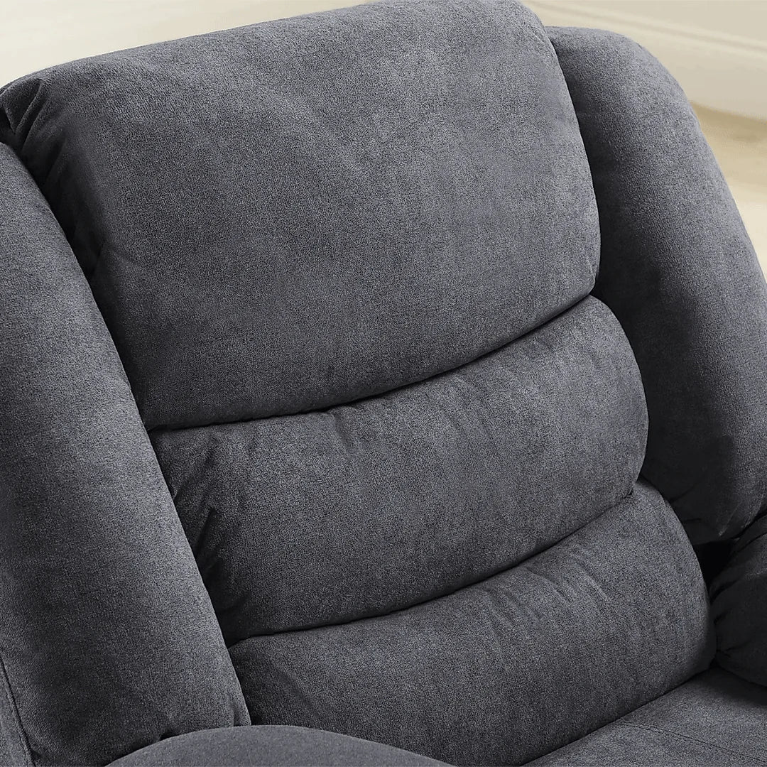 Roma Fabric Recliner Sofa Armchair Grey – Comfortable Reclining Chair