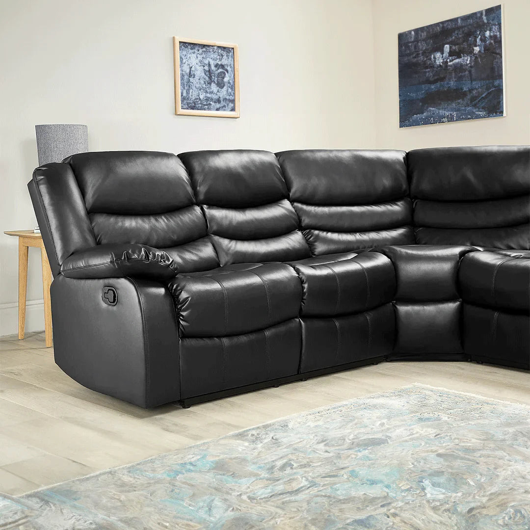 Roma Leather Recliner Corner Sofa – Luxury L-Shaped Comfort
