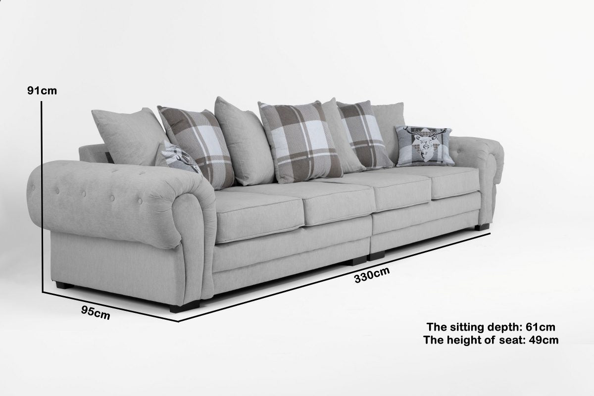 Verona 4 Seater Scatter Back Sofa – Heaven Furnishing