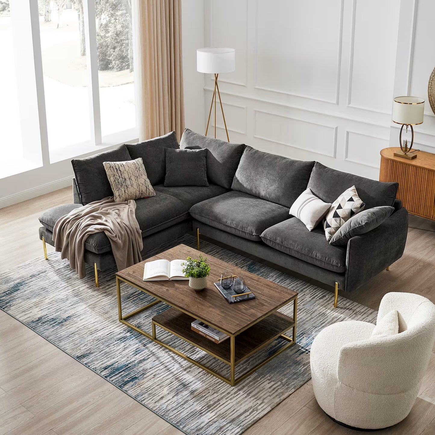 Verona Bumper Chaise Sectional Sofa | Heaven Furnishing