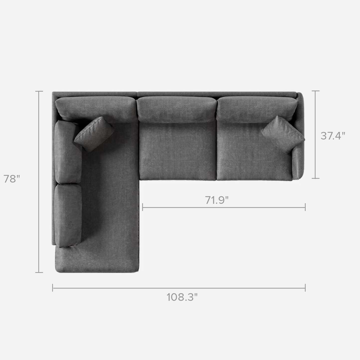 Verona Bumper Chaise Sectional Sofa | Heaven Furnishing