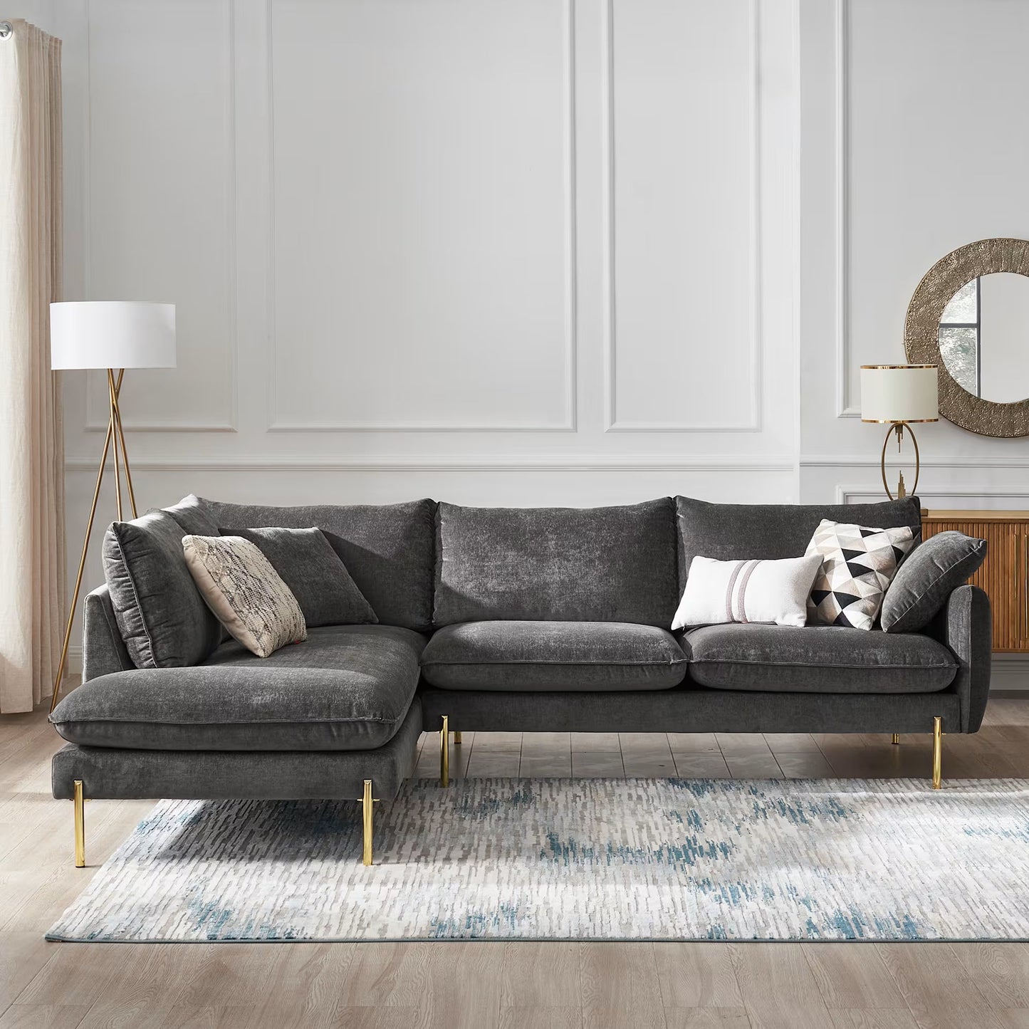 Verona Bumper Chaise Sectional Sofa | Heaven Furnishing