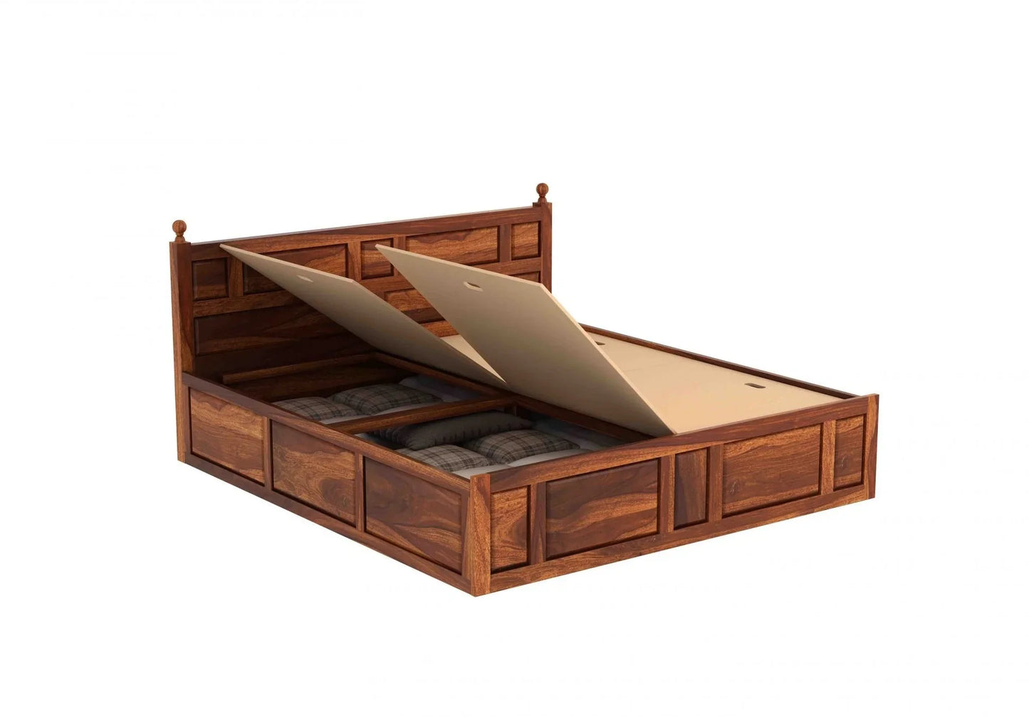 Advin Sheesham Wood Bed with Box Storage | Heaven Furnishing