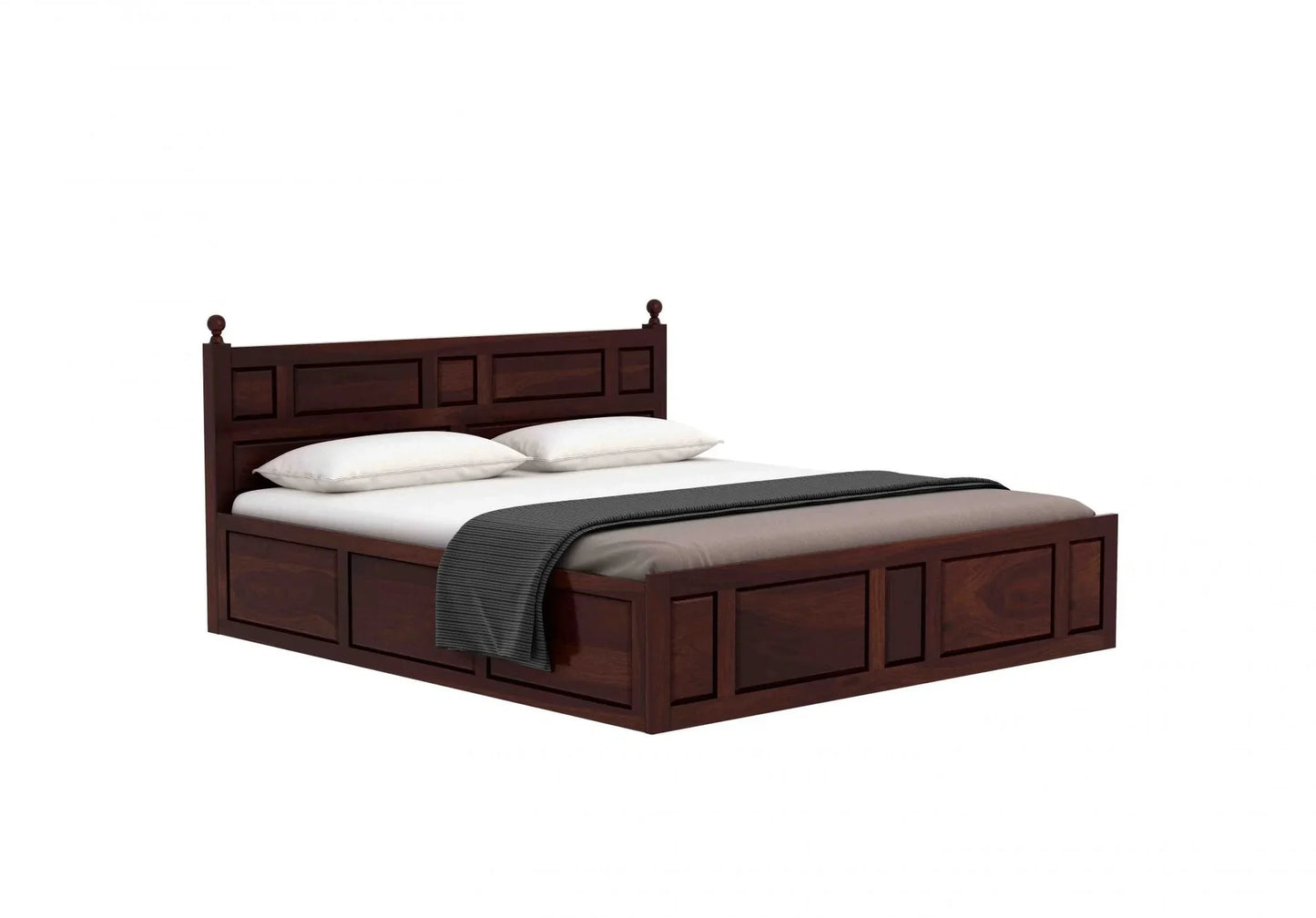 Advin Sheesham Wood Bed with Box Storage | Heaven Furnishing