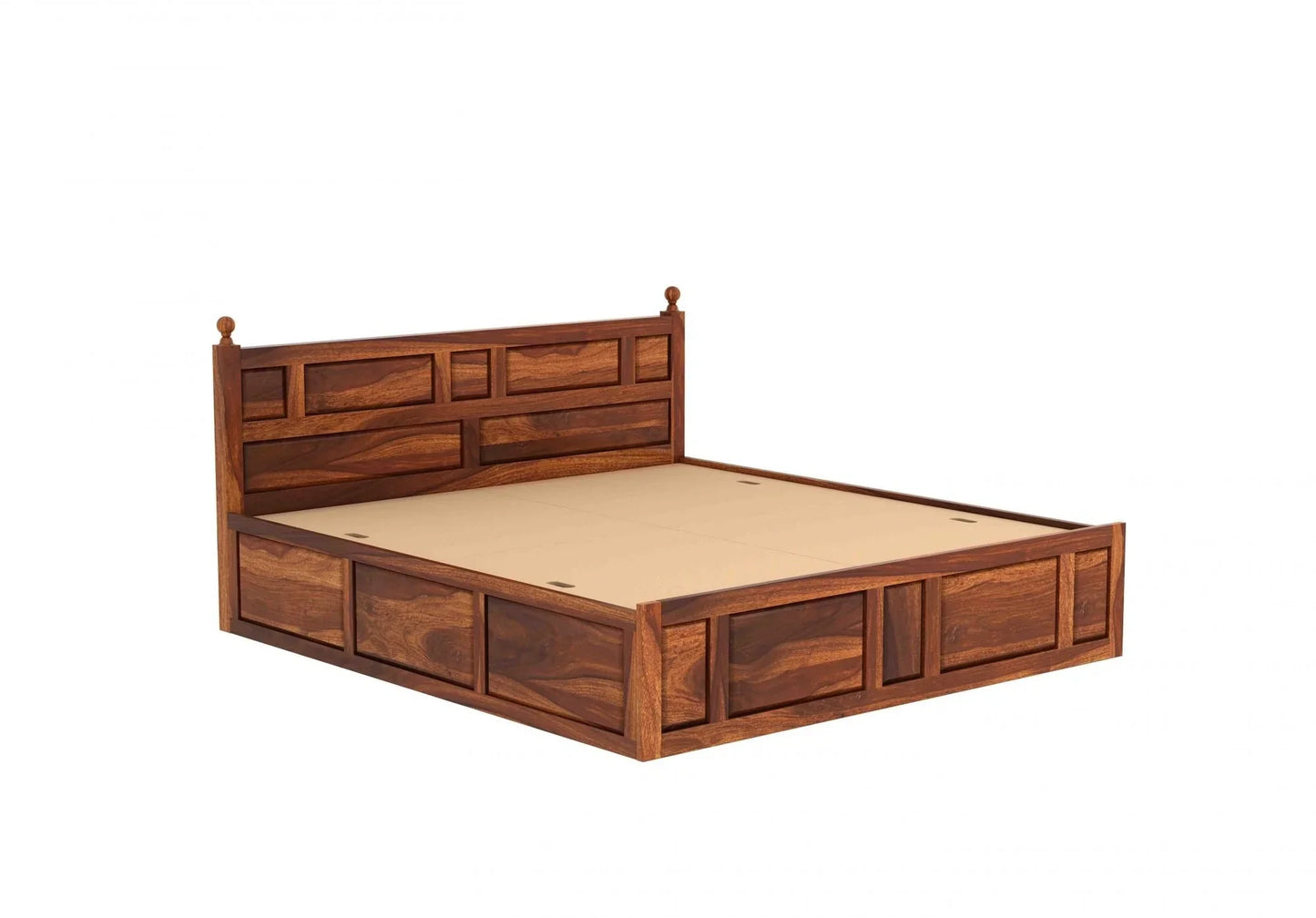 Advin Sheesham Wood Bed with Box Storage | Heaven Furnishing