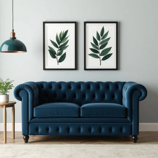 Cassava Solid Wood 2 Seater Fabric Chesterfield Sofa – Heaven Furnishing