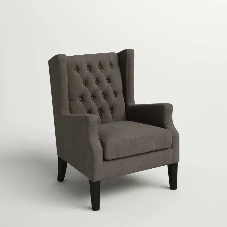 Frank 1 Seater Wide Tufted Wingback Upholstered Wing Chair –Heaven Furnishing