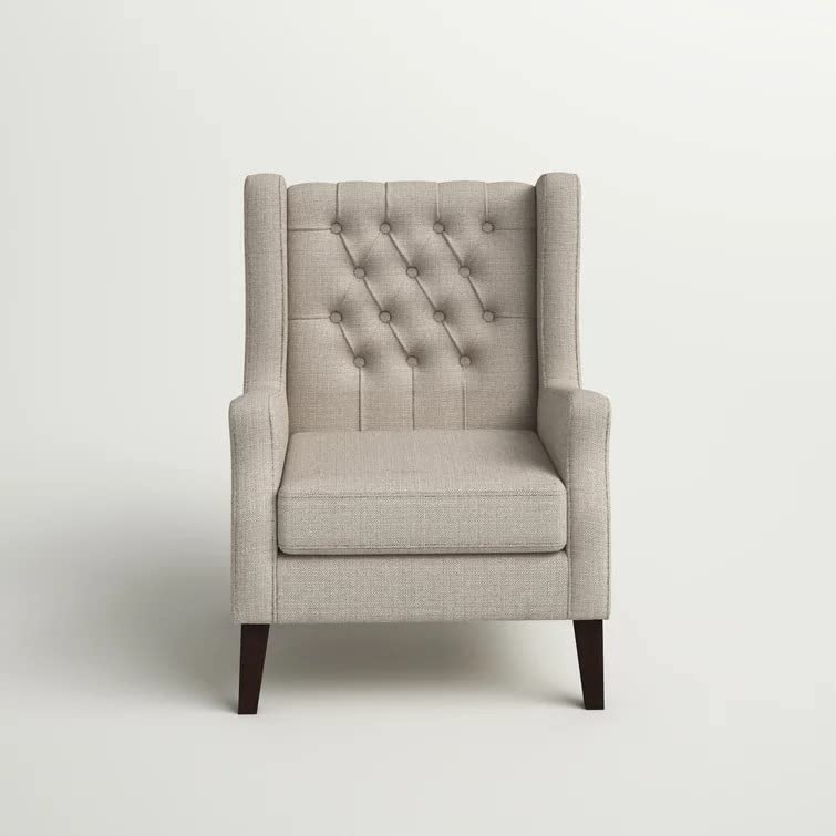 Frank 1 Seater Wide Tufted Wingback Upholstered Wing Chair –Heaven Furnishing