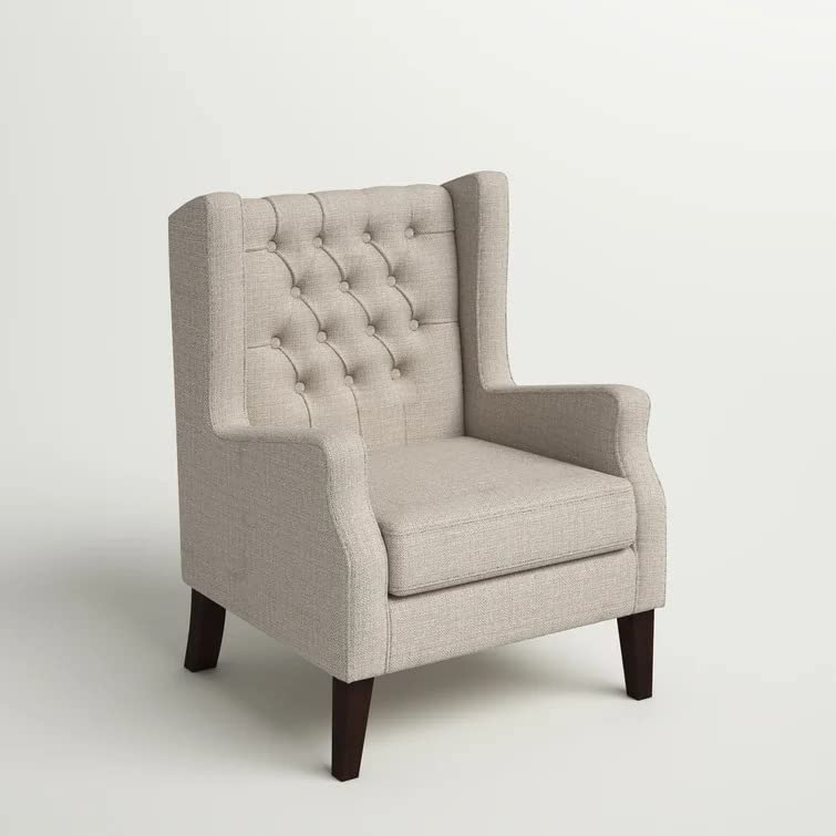 Frank 1 Seater Wide Tufted Wingback Upholstered Wing Chair –Heaven Furnishing