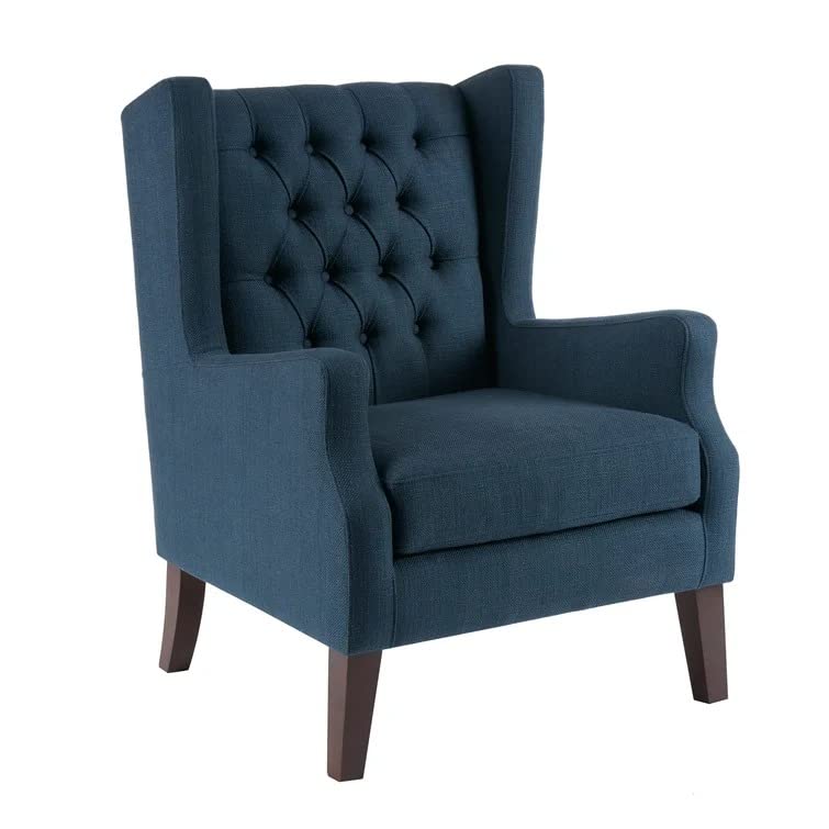 Frank 1 Seater Wide Tufted Wingback Upholstered Wing Chair –Heaven Furnishing