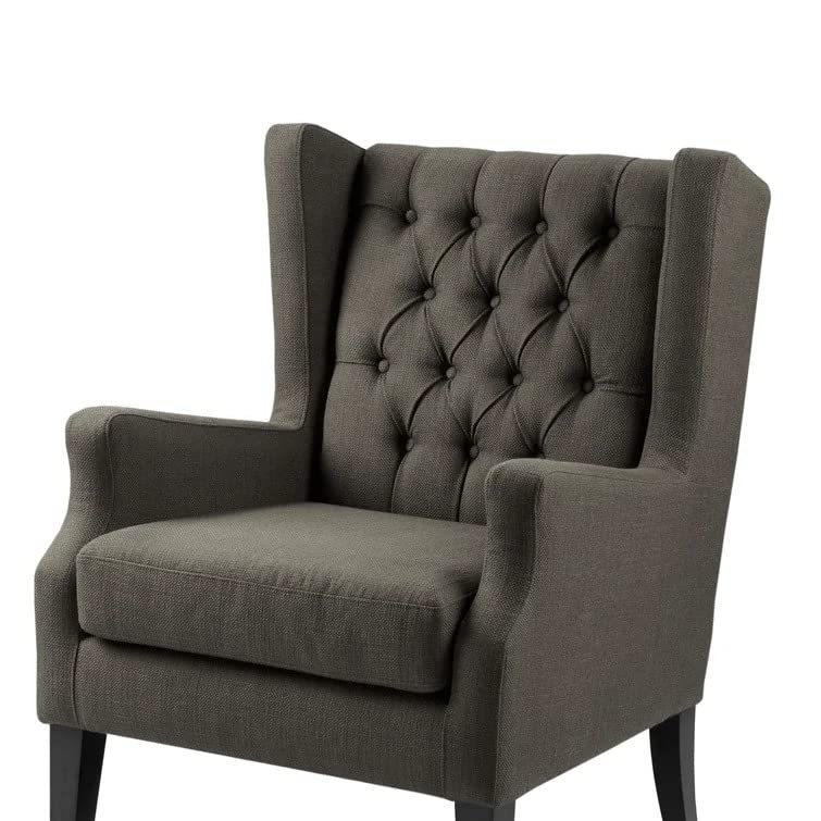 Frank 1 Seater Wide Tufted Wingback Upholstered Wing Chair –Heaven Furnishing