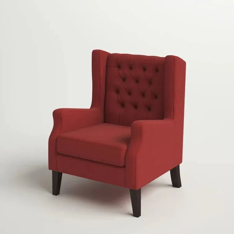 Frank 1 Seater Wide Tufted Wingback Upholstered Wing Chair –Heaven Furnishing