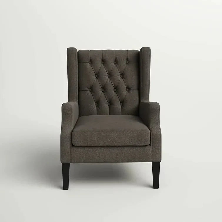 Frank 1 Seater Wide Tufted Wingback Upholstered Wing Chair –Heaven Furnishing