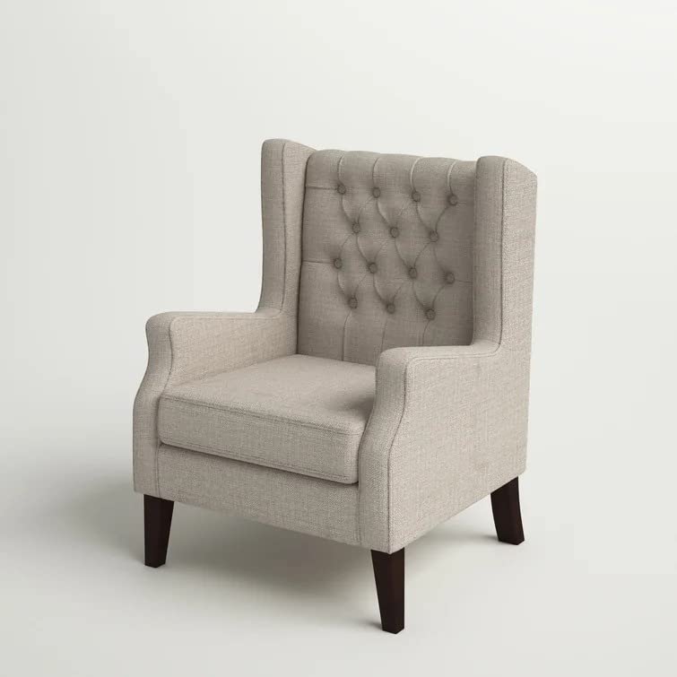 Frank 1 Seater Wide Tufted Wingback Upholstered Wing Chair –Heaven Furnishing