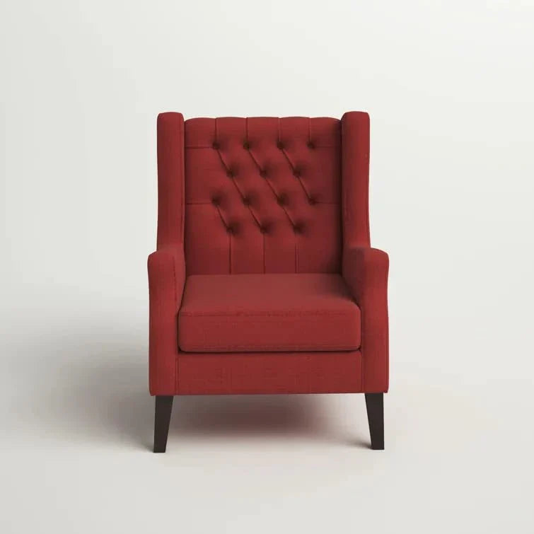Frank 1 Seater Wide Tufted Wingback Upholstered Wing Chair –Heaven Furnishing