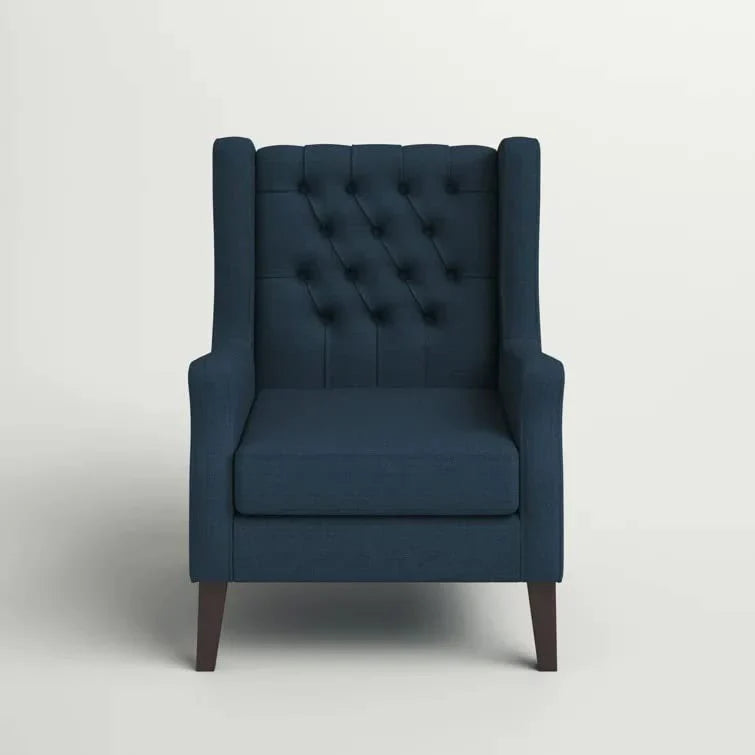 Frank 1 Seater Wide Tufted Wingback Upholstered Wing Chair –Heaven Furnishing