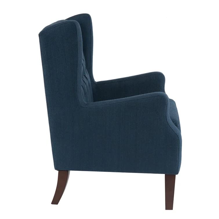 Frank 1 Seater Wide Tufted Wingback Upholstered Wing Chair –Heaven Furnishing