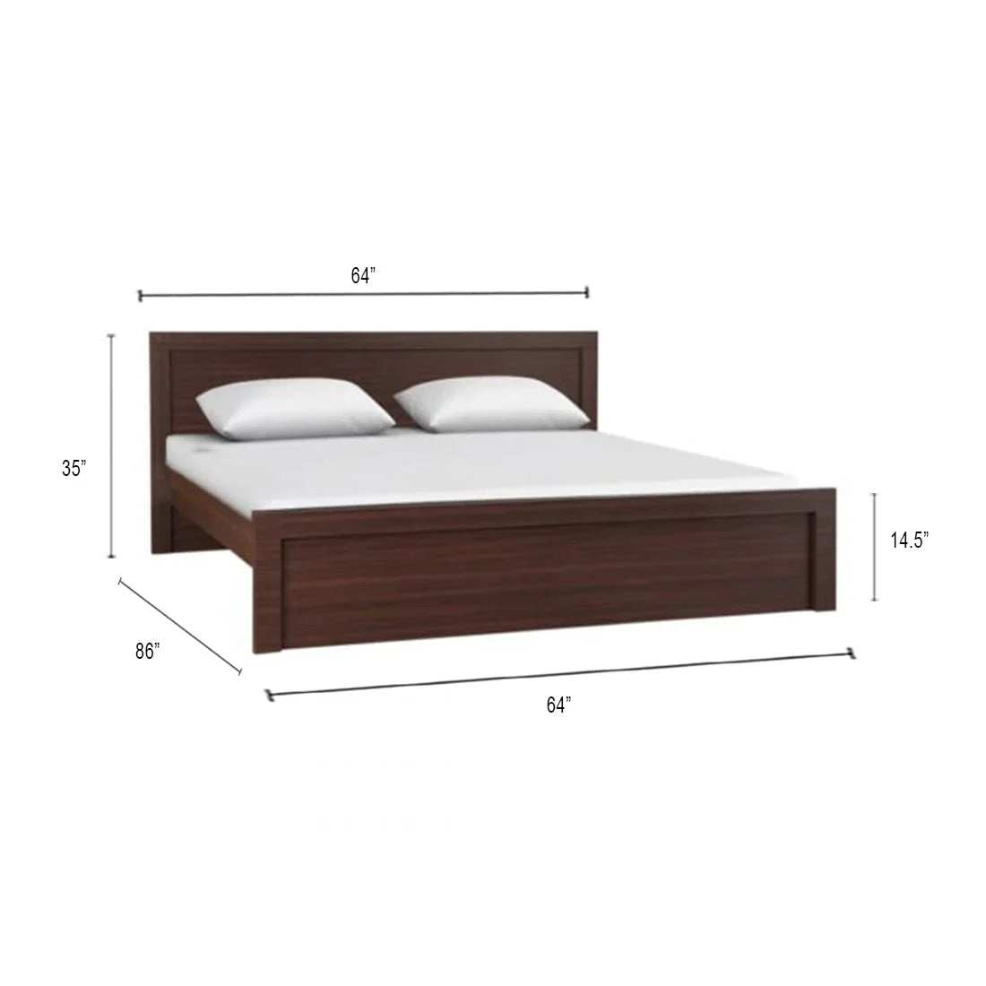 Harry Engineered Wood Bed | Heaven Furnishing