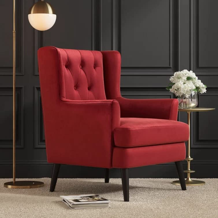 Jack 1 Seater Upholstered Tufted Wing Chair – Heaven Furnishing