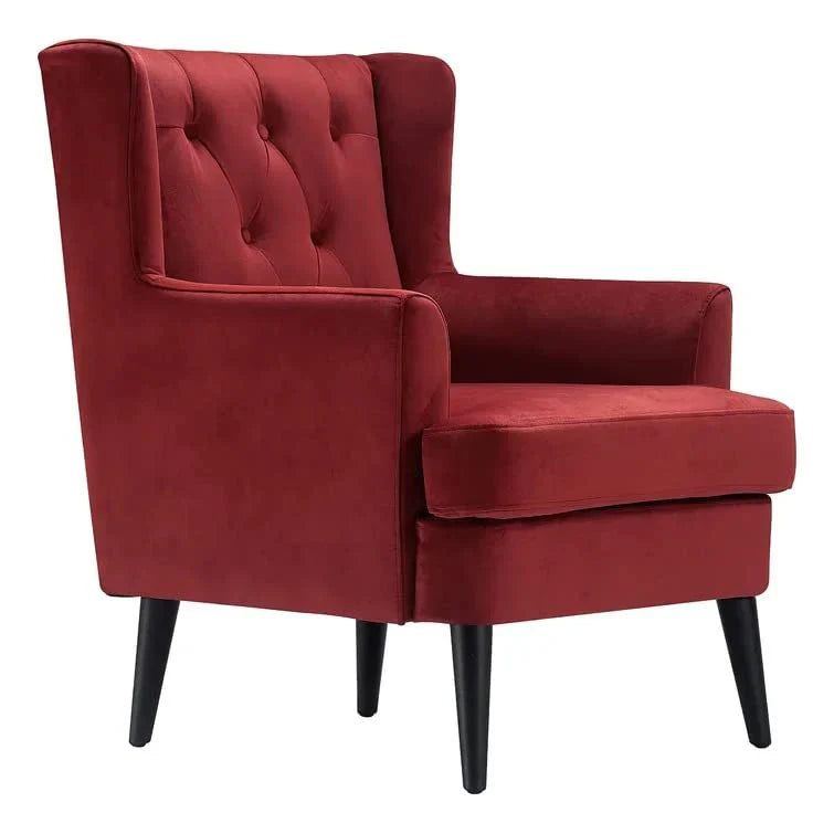 Jack 1 Seater Upholstered Tufted Wing Chair – Heaven Furnishing