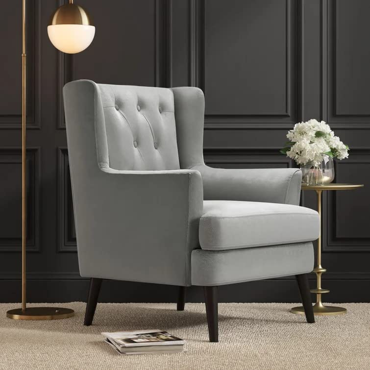 Jack 1 Seater Upholstered Tufted Wing Chair – Heaven Furnishing