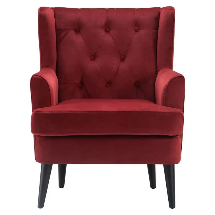 Jack 1 Seater Upholstered Tufted Wing Chair – Heaven Furnishing
